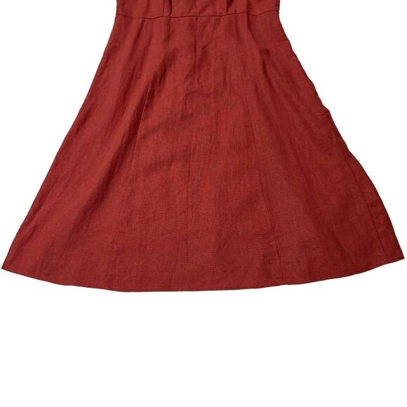 Women's LOFT Lounge Shift coral pink/salmon, v-neck midi Dress, Size S - Picture 7 of 13